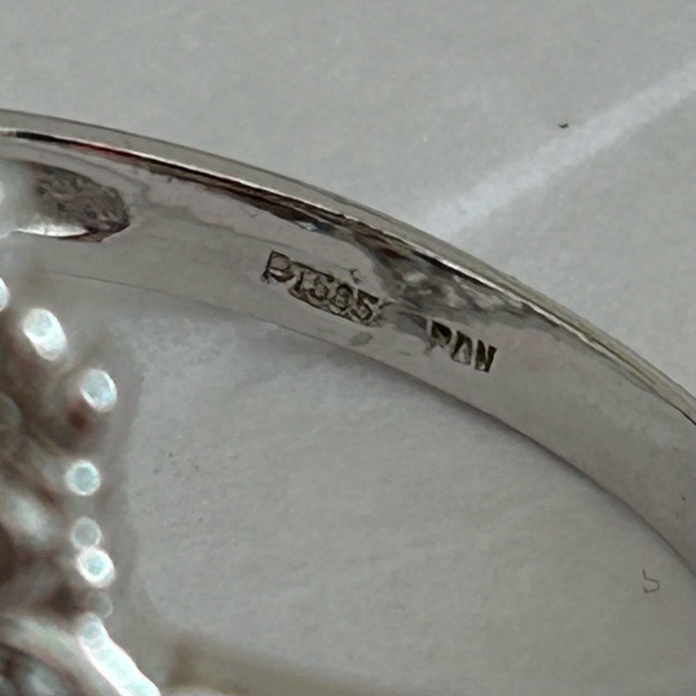 14k White Gold Platinum Sapphire Ring - Picture 11 of 14
